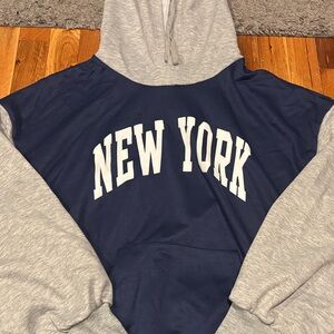 Gray and Blue New York Hoodie